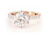 Moissanite 10k rose gold engagement ring 2.82ctw DEW