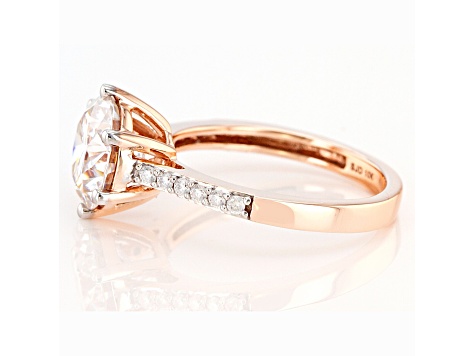 Moissanite 10k rose gold engagement ring 2.82ctw DEW