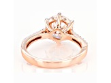 Moissanite 10k rose gold engagement ring 2.82ctw DEW