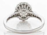 Moissanite Rhodium Over 10k White Gold Halo Ring 1.98ctw DEW