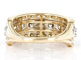 Moissanite and natural yellow diamond 10K yellow gold ring 2.19ctw DEW