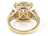Moissanite and natural yellow diamond 10K yellow gold ring 2.84ctw DEW