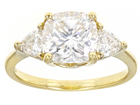 Moissanite 10k Yellow Gold Ring 3.00ctw DEW.