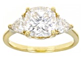 Moissanite 10k Yellow Gold Ring 3.00ctw DEW.