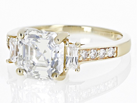 Moissanite 10k Yellow Gold Ring 3.00ctw DEW