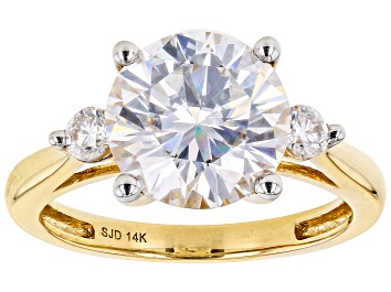 Picture of Moissanite 14k Yellow Gold Ring 3.86ctw DEW