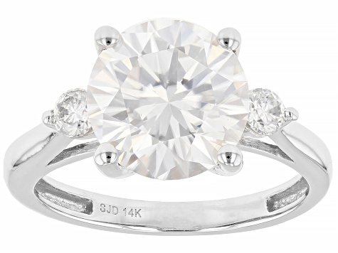 Moissanite 14k White Gold Ring 3.86ctw DEW