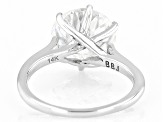 Moissanite Rhodium Over 14k White Gold Inferno Cut Ring 5.66ct DEW