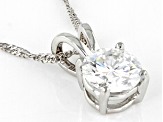 Moissanite 14k White Gold Pendant 1.00ct DEW.