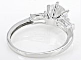 Moissanite Rhodium Over 10k White Gold Engagement Ring 1.38ctw DEW