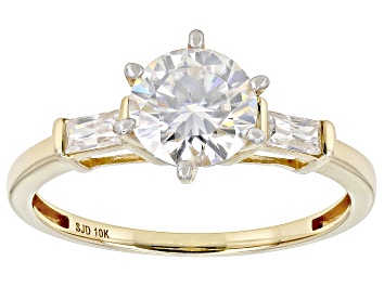 Picture of Moissanite 10k Yellow Gold Engagement Ring 1.38ctw DEW