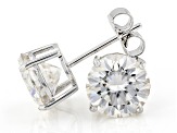 Moissanite 14k White Gold Stud Earrings 4.40ctw DEW.