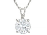 Moissanite 14k White Gold Pendant 2.20ct DEW.