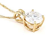 Moissanite 14k Yellow Gold Pendant 2.20ct DEW.