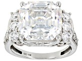 Moissanite 10k White Gold Ring 11.17ctw DEW.