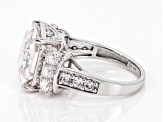 Moissanite 10k White Gold Ring 11.17ctw DEW.