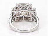 Moissanite 10k White Gold Ring 11.17ctw DEW.