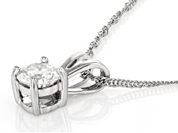 2.00Ct Round Brilliant Moissanite Solitaire Pendant - 14k White Gold 18" Necklace
