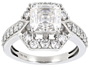 Picture of Moissanite 10k White Gold Ring 3.92ctw DEW.