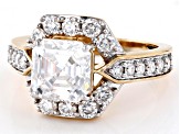 Moissanite 10k Yellow Gold Ring 3.92ctw DEW.