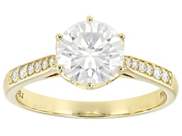 Picture of Moissanite 10k Yellow Gold Ring 1.66ctw DEW.