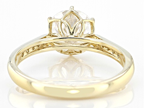 Moissanite 10k Yellow Gold Ring 1.66ctw DEW.