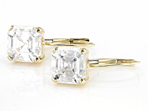 Moissanite 10k Yellow Gold Earrings 3.70ctw DEW.