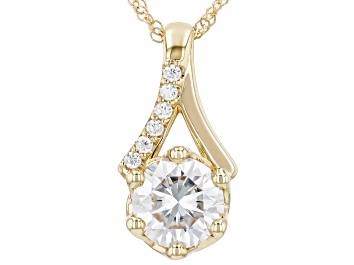Picture of Moissanite 10k Yellow Gold Pendant 1.06ctw DEW