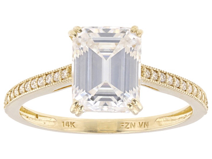 Moissanite 14k Yellow Gold Ring 2.76ctw DEW.