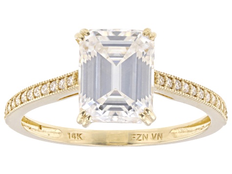 Moissanite 14k Yellow Gold Ring 2.76ctw DEW.