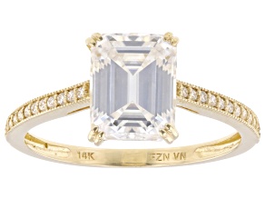 Moissanite 14k Yellow Gold Ring 2.76ctw DEW.