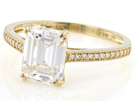 Moissanite 14k Yellow Gold Ring 2.76ctw DEW.