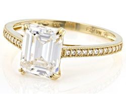 Moissanite 14k Yellow Gold Ring 2.76ctw DEW.