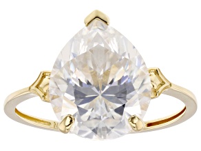 Moissanite 14k Yellow Gold Solitaire Ring 5.00ct DEW