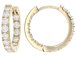 Moissanite 14k Yellow Gold Inside Out Hoop Earrings 1.56ctw DEW