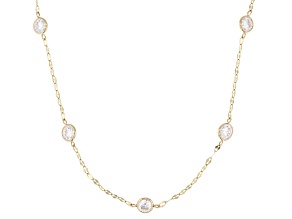 Moissanite 14k Yellow Gold Station Necklace 0.80ctw DEW