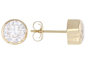 Moissanite 14k Yellow Gold Stud Earrings 1.60ctw DEW
