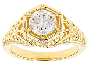 Moissanite 14k Yellow Gold Over Silver Ring 1.00ct DEW