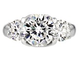 Moissanite Platineve 3 Stone Ring 4.30ctw DEW