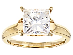 Moissanite 14k Yellow Gold Over Silver Ring 3.20ct DEW