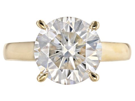 Moissanite 14k Yellow Gold Over Silver Ring 4.75ct DEW