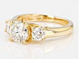 White Moissanite 14k Yellow Gold Over Sterling Silver Ring 2.16ctw DEW