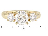 White Moissanite 14k Yellow Gold Over Sterling Silver Ring 2.16ctw DEW