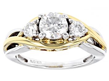 Picture of Moissanite Platineve And 14k Yellow Gold Over Platineve Ring 1.12ctw DEW