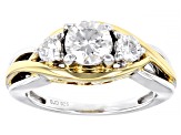 Moissanite Platineve And 14k Yellow Gold Over Platineve Ring 1.22ctw DEW