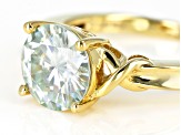 Moissanite Ring 14k Yellow Gold Over Silver 3.60ct