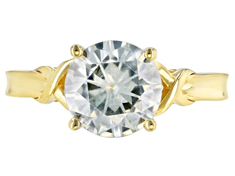 Moissanite Ring 14k Yellow Gold Over Silver 3.60ct