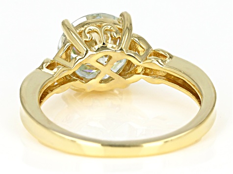 Moissanite Ring 14k Yellow Gold Over Silver 3.60ct