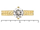 Moissanite Ring 14k Yellow Gold Over Silver 1.20ct DEW