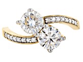 Moissanite Ring 14k Yellow Gold Over Silver 2.16ctw DEW
